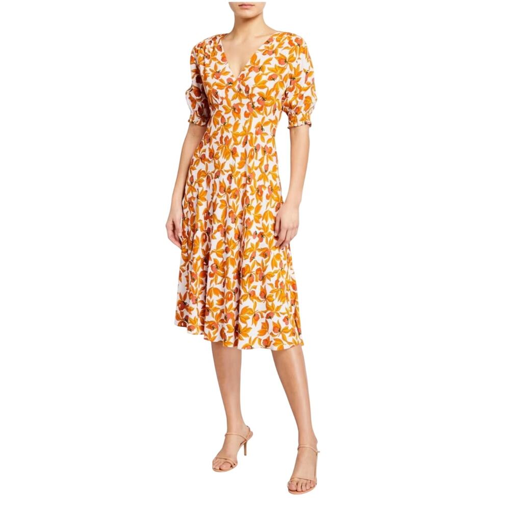 Diane von Furstenberg DVF Idris Dress Size 12 Eden Tigress Floral Midi NWT